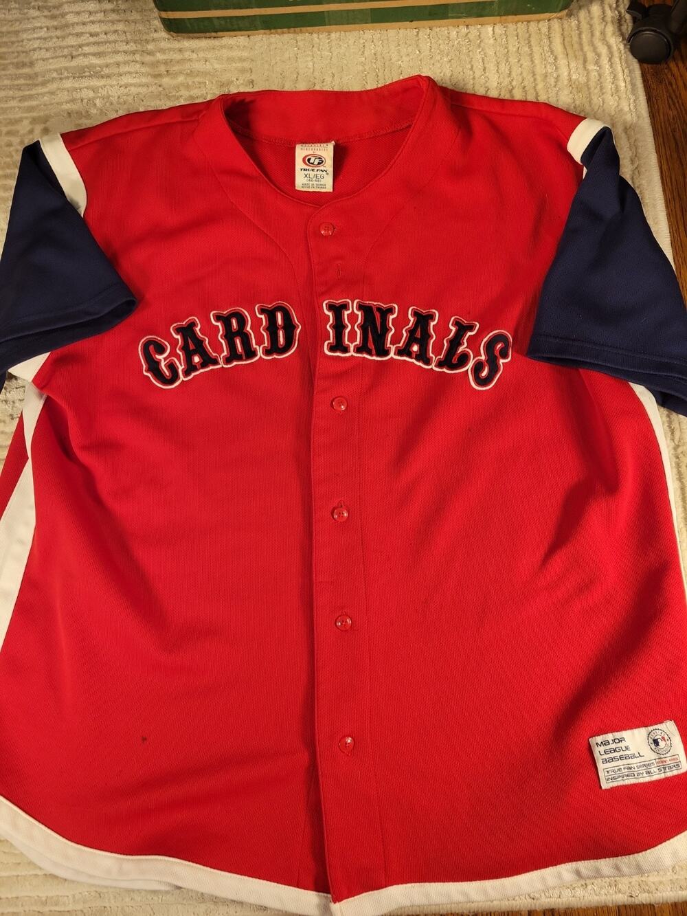 True Fan St Louis Cardinals Jersey Baseball MLB Mens Size XL 46-48 Top Adult